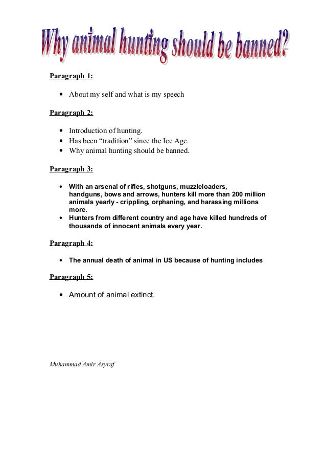 Essay on hunting should be banned debate org should hunting be illegal